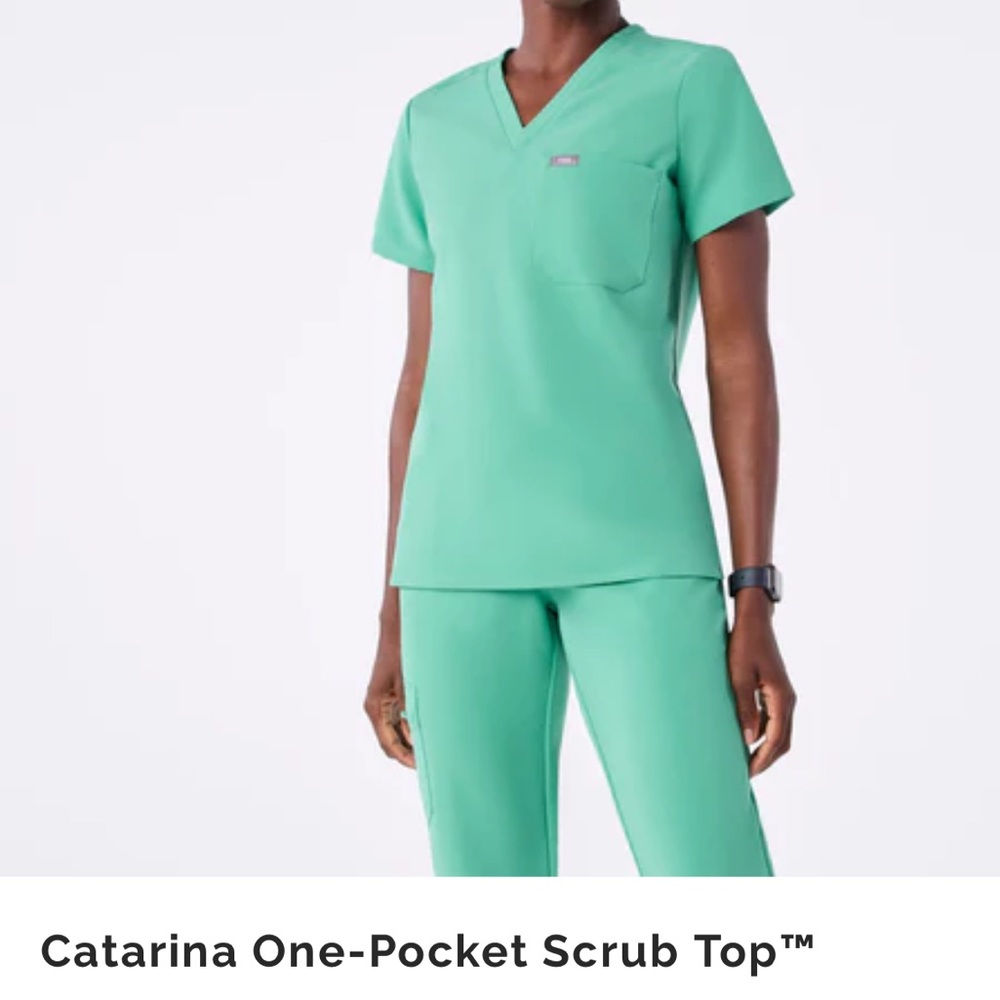 Figs Teal Technical Collection Scrub Top